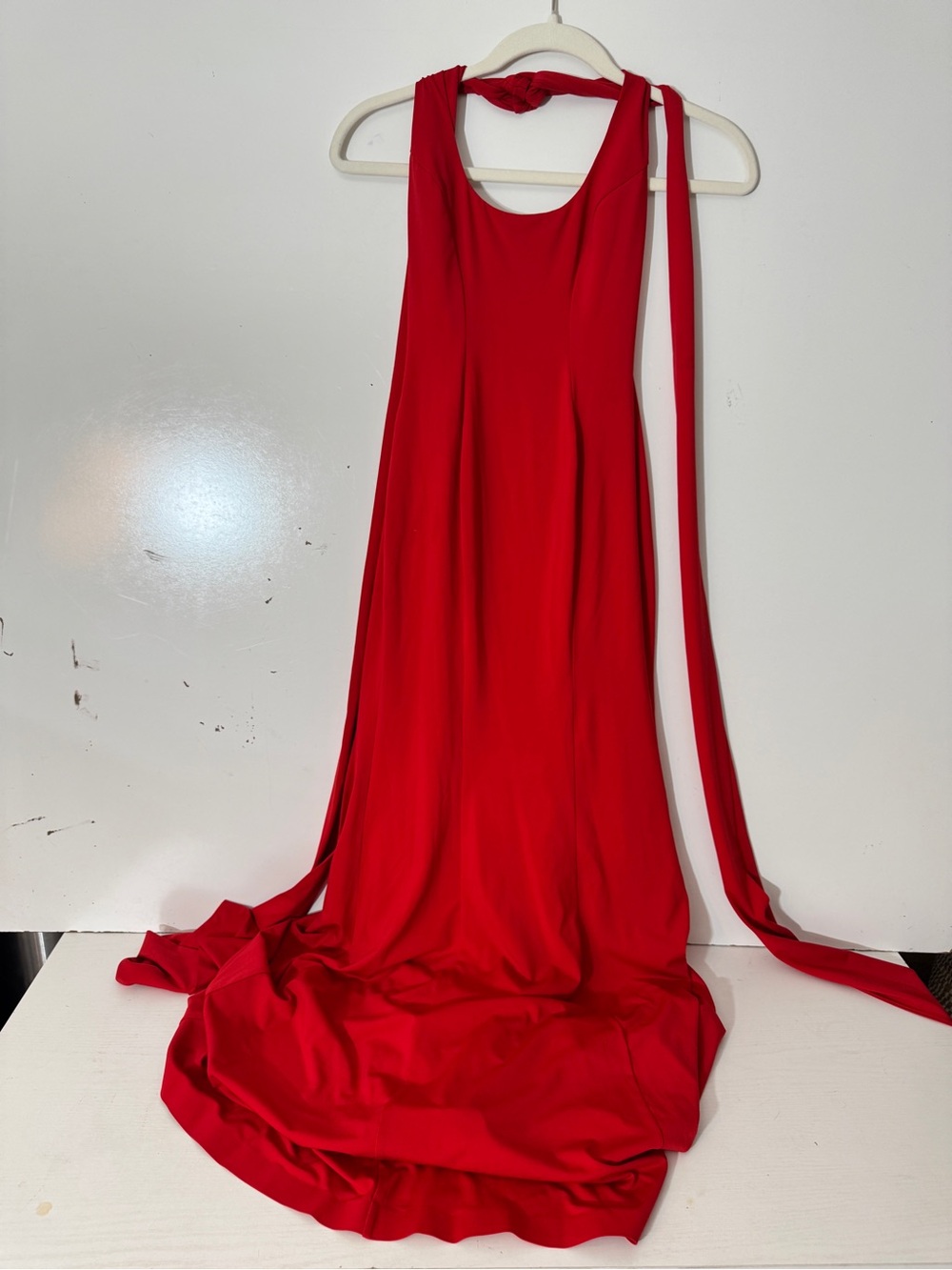 REVOLVE X GUIZIO LIKE NEW!! Red Halter Maxi Dress with Keyhole Neckline - Picture 4 of 6